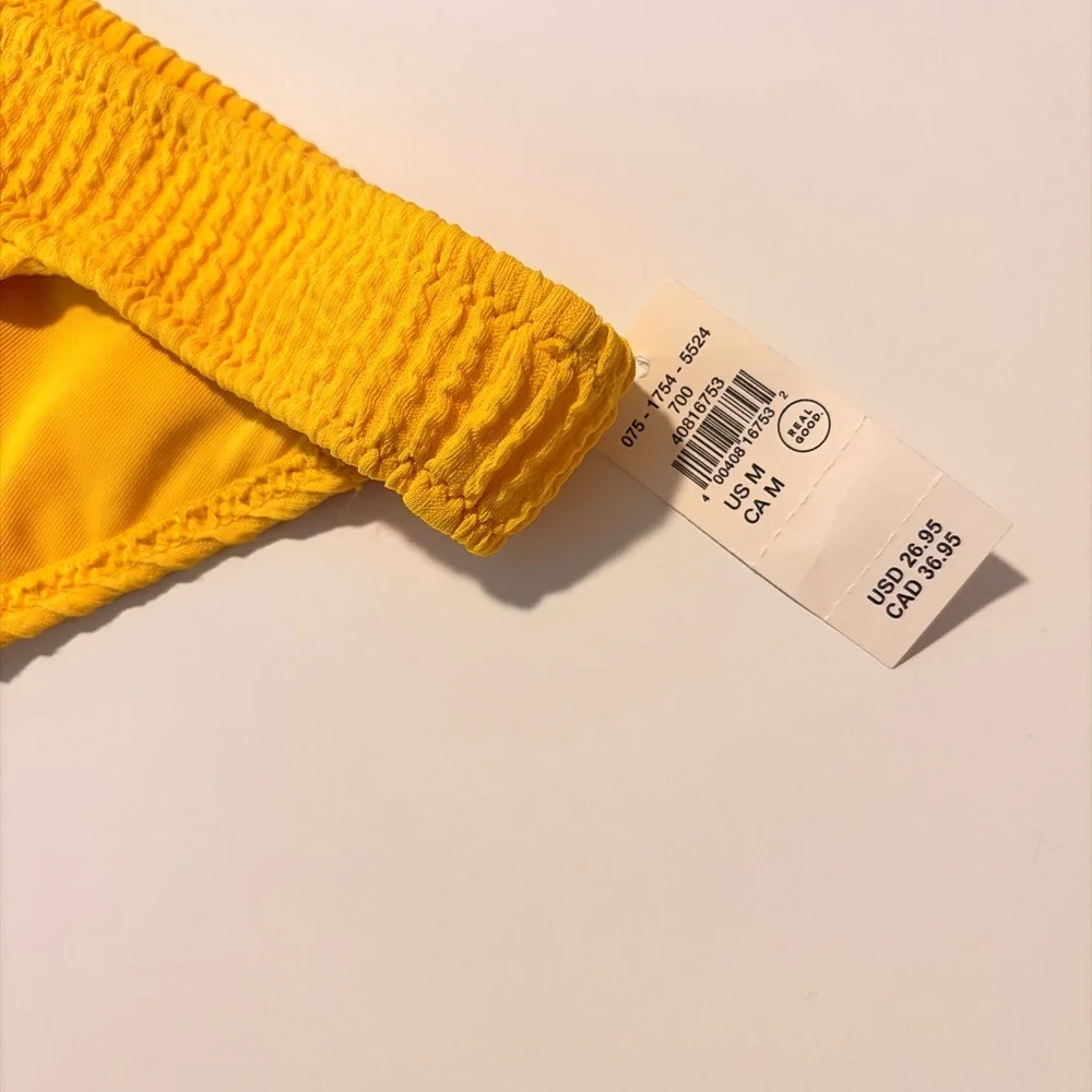 Aerie‎ Yellow Crinkle Bikini Bottom